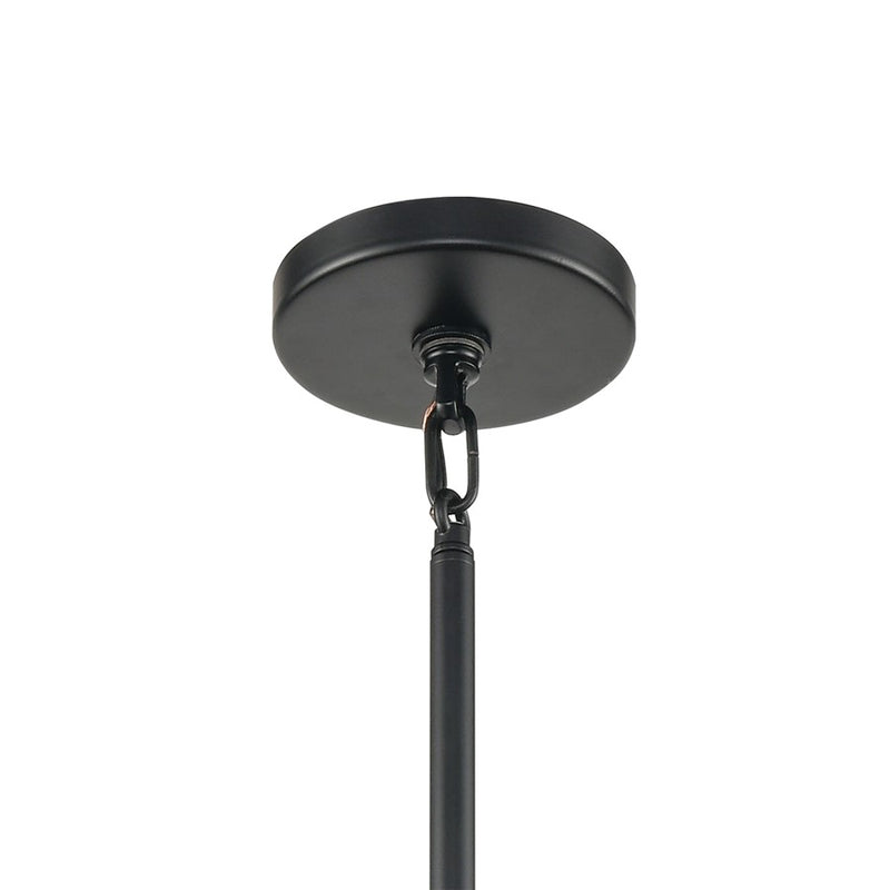 Atlas Lighting Stone Manor 27in 6-Light Chandelier | Transitional Matte Black and Aspen Metal | Dining Room & Kitchen Island | Model CL11351-BK