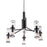 Atlas Lighting Stripe 31.75''W 10Lt Chandelier, Matte Black/Clear