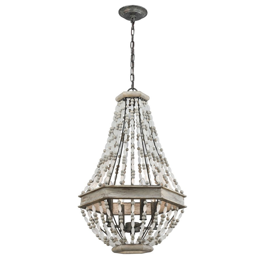 Atlas Lighting Summerton 18'' Wide 4Lt Chandelier, Washed Gray