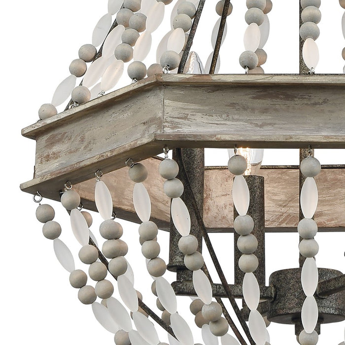 Atlas Lighting Summerton 18'' Wide 4Lt Chandelier, Washed Gray