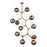 Atlas Lighting Synapse 35'' Wide 11Lt Chandelier, Aged Brass/Gray