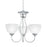 Atlas Lighting Tahoe 19'' Wide 3Lt Chandelier, Brushed Nickel/White