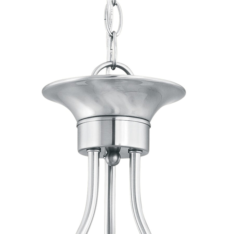 Atlas Lighting Tahoe 19in 3-Light Chandelier | Traditional Brushed Nickel and White Glass | Dining Room & Kitchen Island | Model CL11357-NK