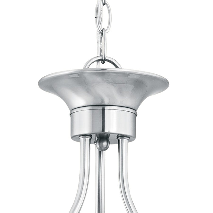 Atlas Lighting Tahoe 19'' Wide 3Lt Chandelier, Brushed Nickel/White