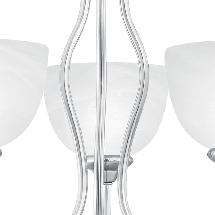 Atlas Lighting Tahoe 19'' Wide 3Lt Chandelier, Brushed Nickel/White