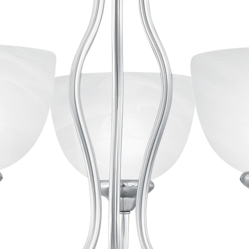 Atlas Lighting Tahoe 19in 3-Light Chandelier | Traditional Brushed Nickel and White Glass | Dining Room & Kitchen Island | Model CL11357-NK