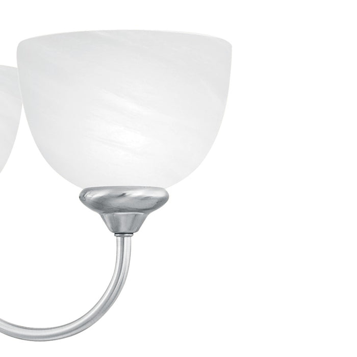Atlas Lighting Tahoe 19'' Wide 3Lt Chandelier, Brushed Nickel/White