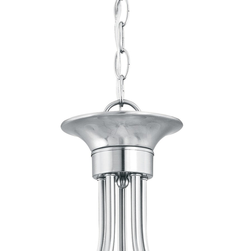 Atlas Lighting Tahoe 24in 5-Light Chandelier | Traditional Brushed Nickel and White Frosted Glass | Kitchen Island & Dining Room | Model CL11358-NK