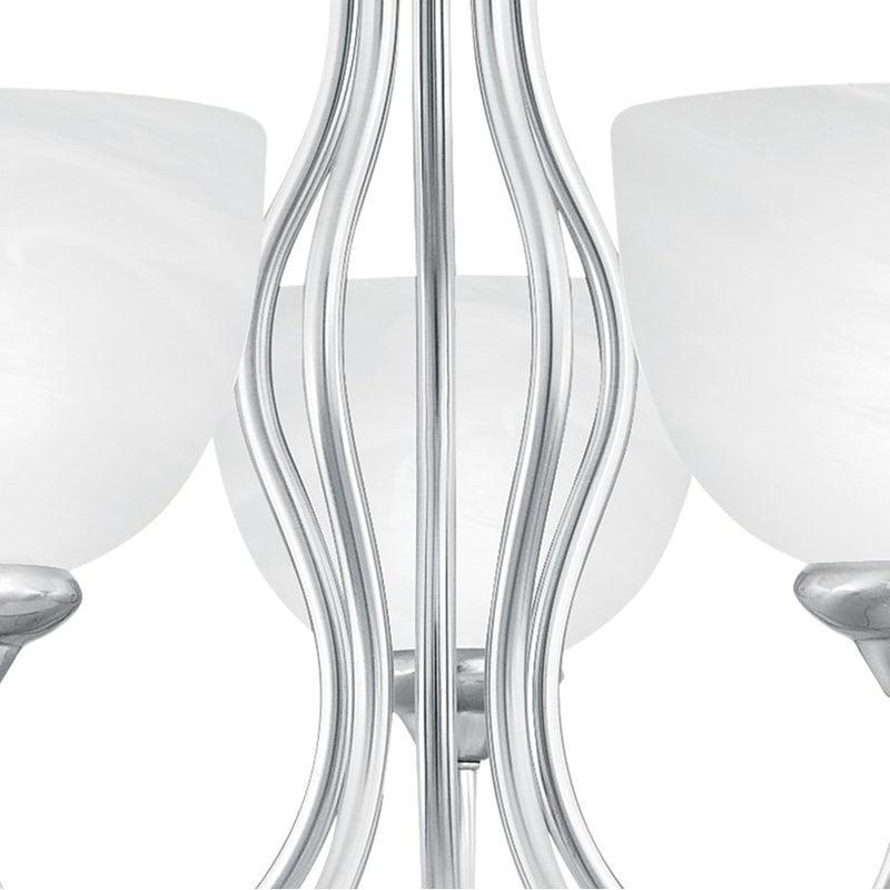 Atlas Lighting Tahoe 24in 5-Light Chandelier | Traditional Brushed Nickel and White Frosted Glass | Kitchen Island & Dining Room | Model CL11358-NK
