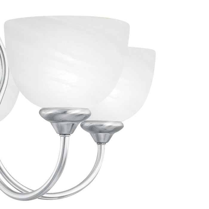 Atlas Lighting Tahoe 24'' Wide 5Lt Chandelier, Brushed Nickel/White