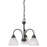 Atlas Lighting Tia 17.75''W 3Lt Chandelier, Painted Bronze/White