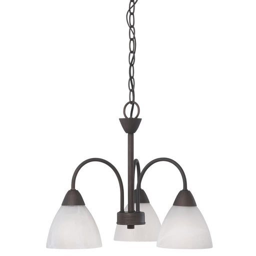 Atlas Lighting Tia 17.75''W 3Lt Chandelier, Painted Bronze/White