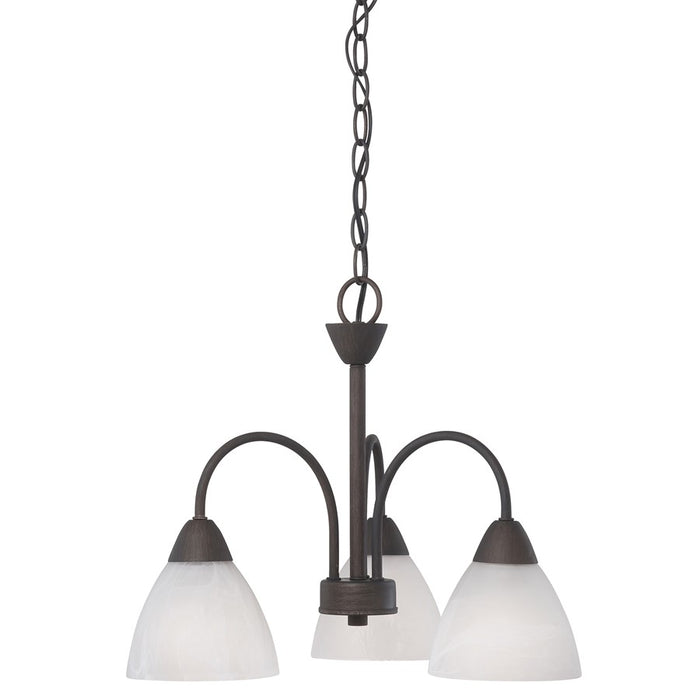 Atlas Lighting Tia 17.75''W 3Lt Chandelier, Painted Bronze/White