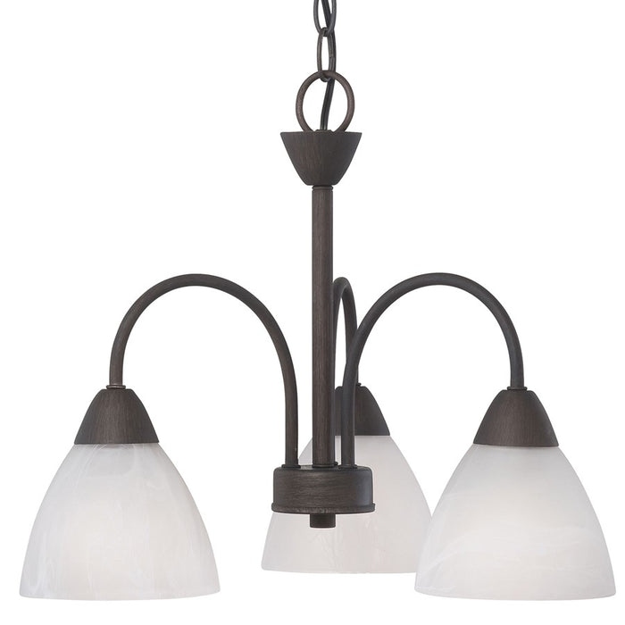 Atlas Lighting Tia 17.75''W 3Lt Chandelier, Painted Bronze/White