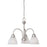 Atlas Lighting Tia 17.75'' Wide 3Lt Chandelier, Matte Nickel/White