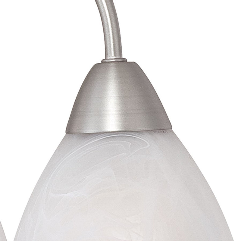 Atlas Lighting Tia 18in 3-Light Chandelier | Traditional Matte Nickel and White Frosted Glass | Kitchen & Dining Room | Model CL11360-NK