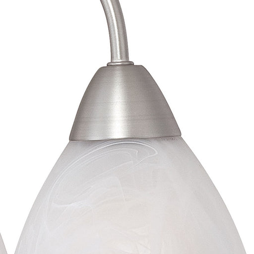 Atlas Lighting Tia 17.75'' Wide 3Lt Chandelier, Matte Nickel/White