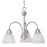 Atlas Lighting Tia 17.75'' Wide 3Lt Chandelier, Matte Nickel/White