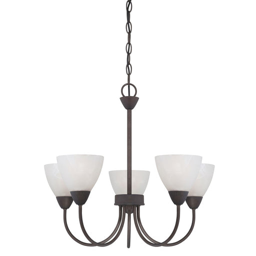 Atlas Lighting Tia 22.5'' Wide 5Lt Chandelier, Painted Bronze/White