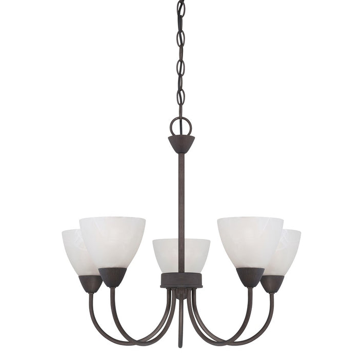 Atlas Lighting Tia 22.5'' Wide 5Lt Chandelier, Painted Bronze/White