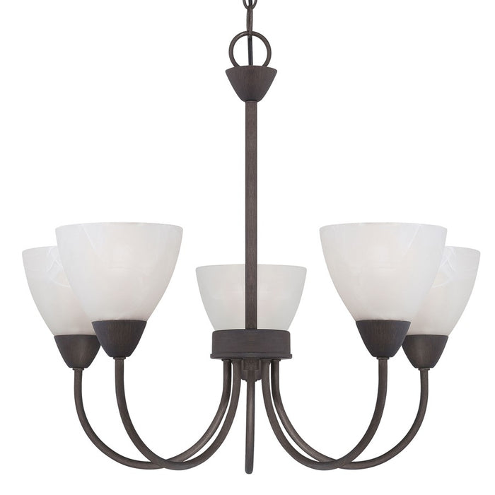 Atlas Lighting Tia 22.5'' Wide 5Lt Chandelier, Painted Bronze/White