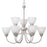 Atlas Lighting Tia 25.98'' Wide 9Lt Chandelier, Matte Nickel/White