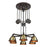 Atlas Lighting Torque 36'' Wide 6Lt Chandelier, Vintage Rust/Brass