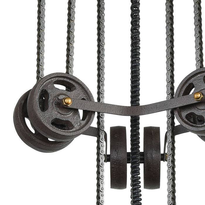 Atlas Lighting Torque 36'' Wide 6Lt Chandelier, Vintage Rust/Brass
