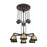 Atlas Lighting Torque 36'' Wide 6Lt Chandelier, Vintage Rust/Brass