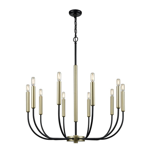 Atlas Lighting Transatlantique 34'' Wide 10Lt Chandelier, Black