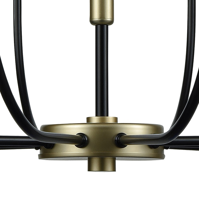 Atlas Lighting Transatlantique 34in 10-Light Chandelier | Traditional Black and Gold Metal | Living Room & Dining Room | Model CL11364-BK