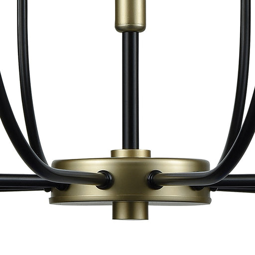 Atlas Lighting Transatlantique 34'' Wide 10Lt Chandelier, Black