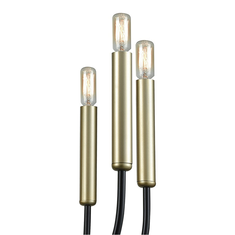 Atlas Lighting Transatlantique 34in 10-Light Chandelier | Traditional Black and Gold Metal | Living Room & Dining Room | Model CL11364-BK