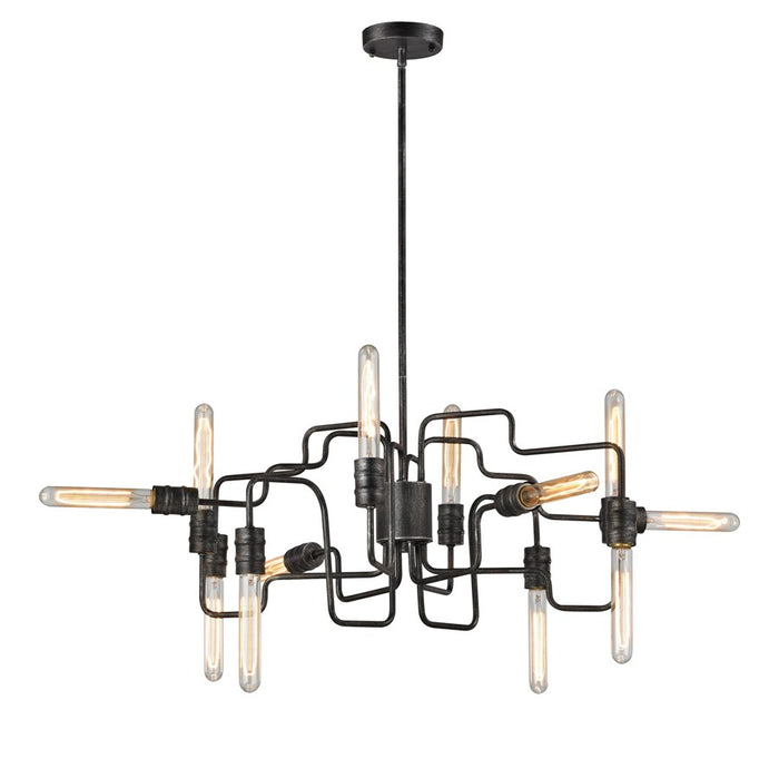 Atlas Lighting Transit 29'' Wide 12Lt Chandelier, Silvered Graphite