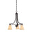 Atlas Lighting Treme 20'' Wide 3Lt Chandelier, Espresso/Amber