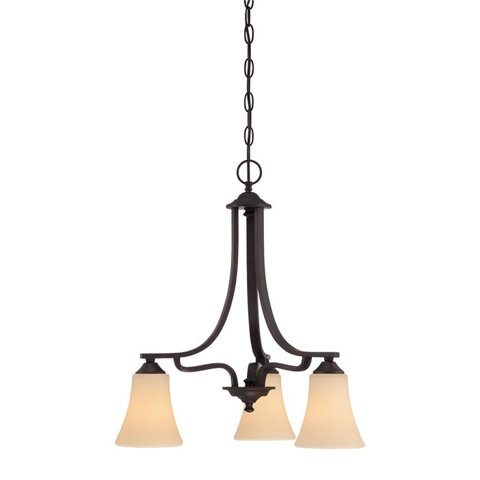 Atlas Lighting Treme 20'' Wide 3Lt Chandelier, Espresso/Amber