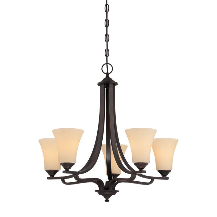 Atlas Lighting Treme 25'' Wide 5Lt Chandelier, Espresso/Beige/White