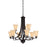 Atlas Lighting Treme 34'' Wide 9Lt Chandelier, Espresso/Beige/White