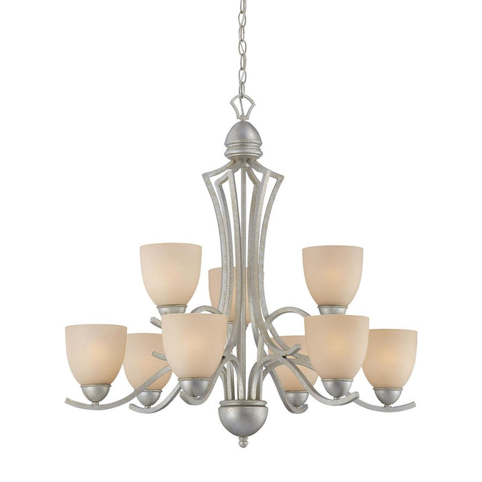 Atlas Lighting Triton 31'' Wide 9Lt Chandelier, Moonlight Silver