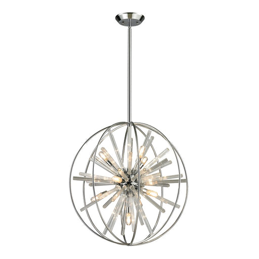 Atlas Lighting Twilight 22'' Wide 10Lt Chandelier, Polished Chrome