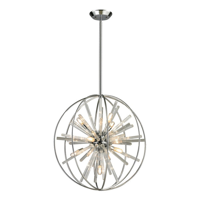 Atlas Lighting Twilight 22'' Wide 10Lt Chandelier, Polished Chrome