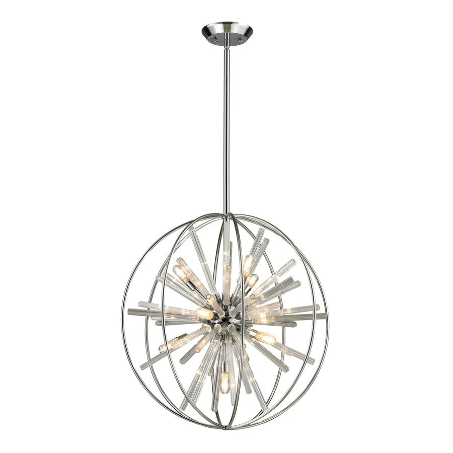 Atlas Lighting Twilight 22'' Wide 10Lt Chandelier, Polished Chrome