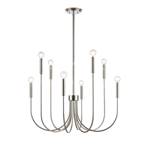 Atlas Lighting Ulla 28'' Wide 8Lt Chandelier, Polished Nickel
