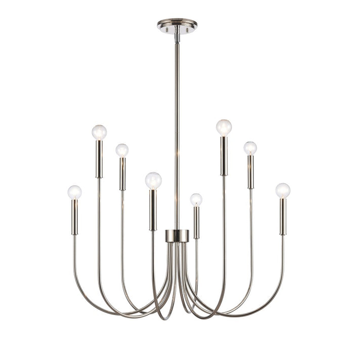 Atlas Lighting Ulla 28'' Wide 8Lt Chandelier, Polished Nickel