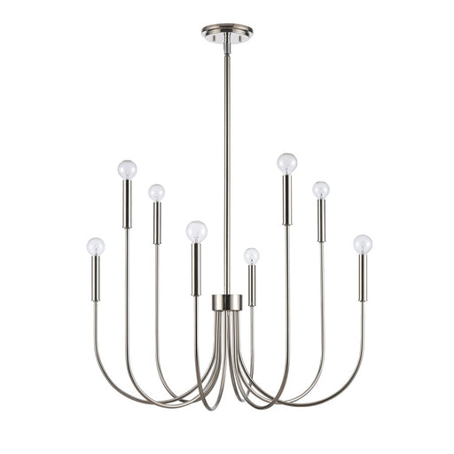 Atlas Lighting Ulla 28'' Wide 8Lt Chandelier, Polished Nickel