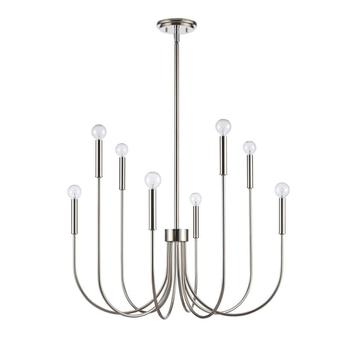 Atlas Lighting Ulla 28'' Wide 8Lt Chandelier, Polished Nickel