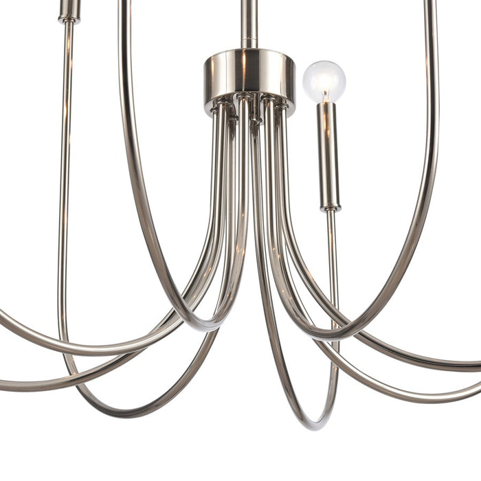 Atlas Lighting Ulla 28'' Wide 8Lt Chandelier, Polished Nickel