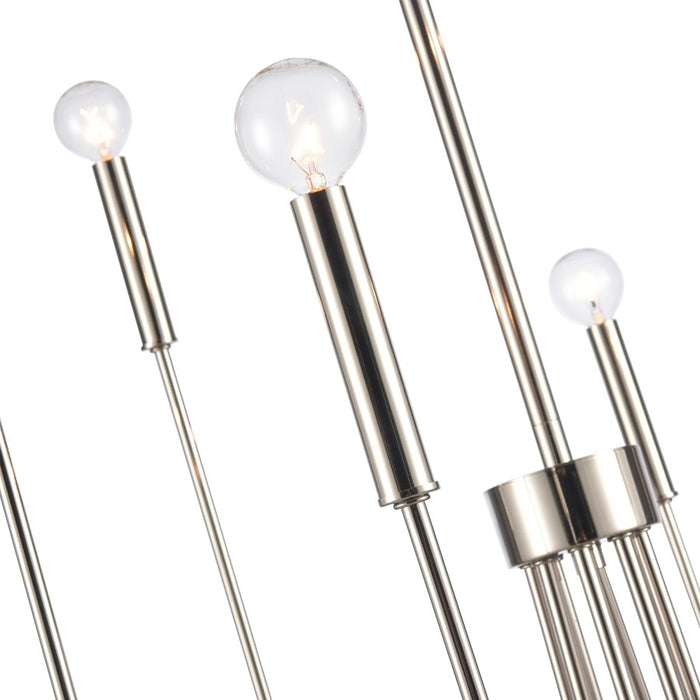 Atlas Lighting Ulla 28'' Wide 8Lt Chandelier, Polished Nickel
