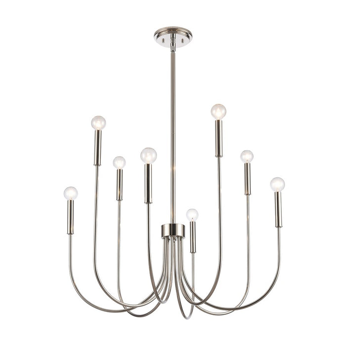 Atlas Lighting Ulla 28'' Wide 8Lt Chandelier, Polished Nickel