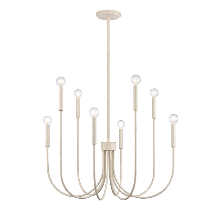 Atlas Lighting Ulla 28'' Wide 8Lt Chandelier, Antique White